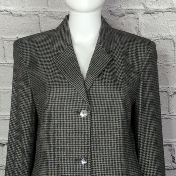 Jones Wear Houndstooth Woolen Jacket and Skirt Set, Women's Small - Picture 1 of 16